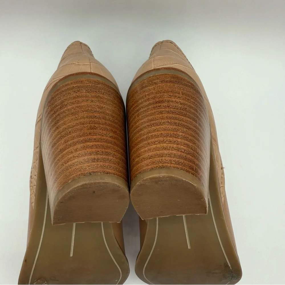 DOLCE VITA Rozane  Snakeskin-Embossed Leather Pointy Toes Slip On Booties SZ 6.5 - Picture 11 of 16
